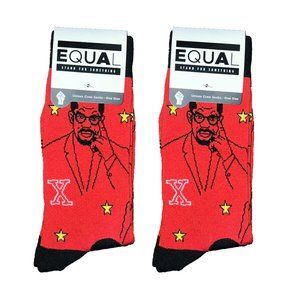 2 PAIRS EQUAL Stand For Something  Malcolm X  Unisex Crew Socks